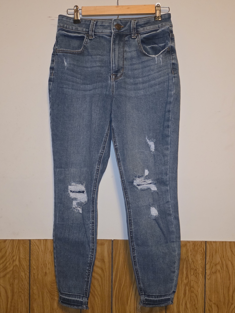 Maurices Distressed Light Blue Skinny Jeans
